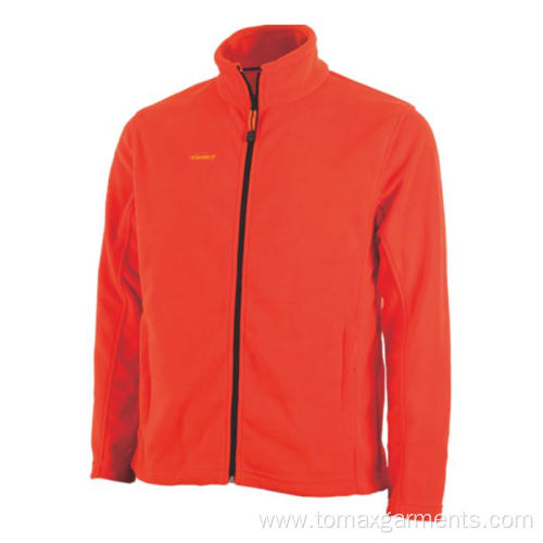 Orange 100% polyester Fleece Jacket